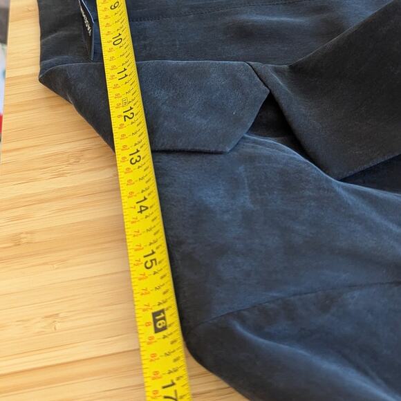 Yasemin Ozeri 2PC Set Black Liquid Butter Double-breasted Blazer M Dress Pants S - Picture 11 of 16